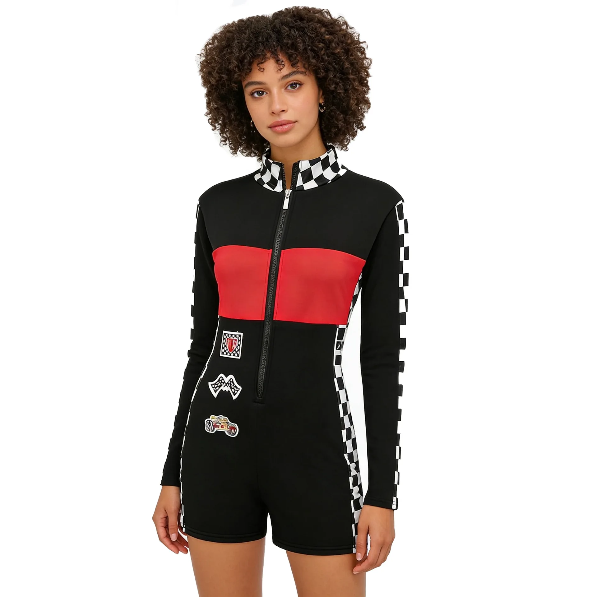 여성용 레이싱 슈트 오토바이 오버올 의상 할로윈 축구 소녀 치어리더 의상 무대 공연 전통 한푸