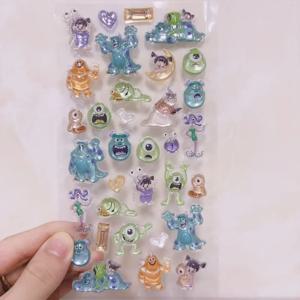 몬스터스 제임스 P. 설리반 마이클 와조스키 컬러풀 젤리 글루 투명 릴리프 스티커 구카 소재 소녀의 명절 선물