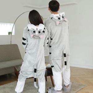 여성 고양이 Onesies 후드 잠옷 남여 남성 잠옷 겨울 동물 잠옷 원피스 할로윈 크리스마스 코스프레 의상 Homewear