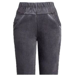 여성용 두꺼운 양털 벨벳 캐주얼 바지 가을 겨울 루즈핏 플리스 안감 두꺼운 코듀로이 아우터웨어 대형 사이즈 따뜻한 면바지