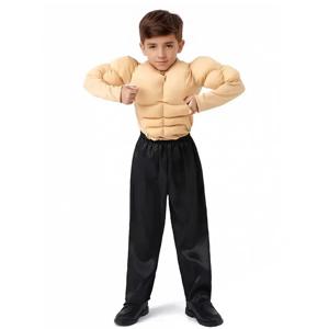 헤라클레스 파티 의상 가짜 근육 살색 복근 의상 소년 공연복 재미있는 카니발 생일 선물 남녀 공용
