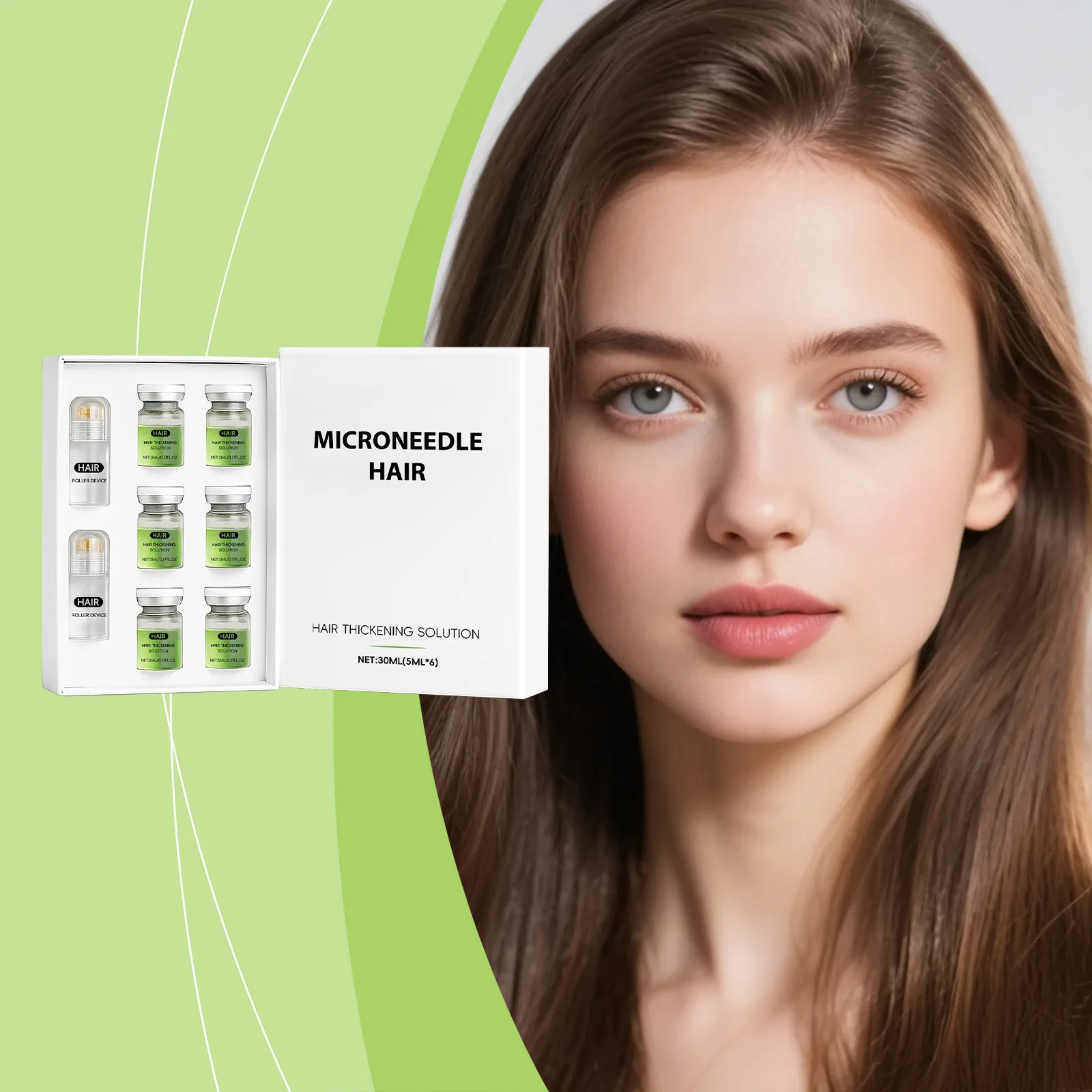 5ML/6개입 헤어 롤러 세럼 세트 부드럽게 두피에 영양을 공급하고 부드러운 두피와 모발 관리를 위한 데일리 케어 두피 세럼