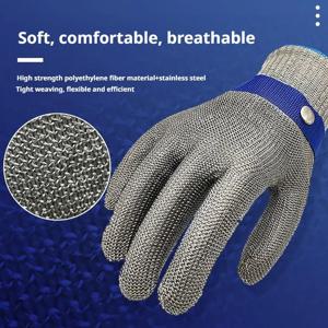 스테인리스 스틸 장갑 와이어 절단 방지 장갑 작업 안전 정육점 손 보호 노동 보험 스틸 와이어 장갑