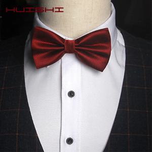 HUISHI Bowtie Mens 넥타이 솔리드 체크 패션 Bowties 연회 웨딩 블랙 골드 레드 그린 핑크 블루 화이트 클래식 보우 타이 남성용