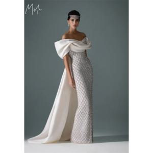 Mila 화이트 오프 숄더 댄스 파티 드레스 인어 반팔 맞춤형 고급스러운 여성 이브닝 드레스 목도리 vestidos de fiesta