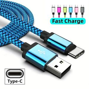USB C타입 케이블 데이터 동기화 2.4A 고속 충전 삼성 화웨이 안드로이드 휴대폰용 1m 2m 3m 나일론 편조 와이어 충전 케이블