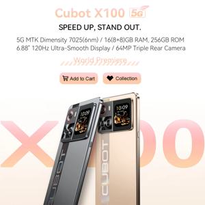 6.88인치 안드로이드 스마트폰 5G 큐봇 X100, 디멘시티 7025, 6nm, 2.5GHz, 16GB(8+8), 256GB, 64MP 카메라, 5100mAh 배터리, NFC
