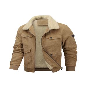 남성용 겨울 코듀로이 캐주얼 면 재킷, 플리스 안감, 야외 스포츠, 여가 및 보온을 위한 두꺼운 재킷