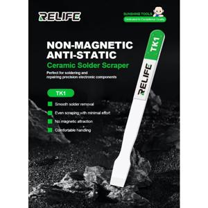 RELIFE TK1 세라믹 솔더 스크레이퍼 비자성 정전기 방지 고온 블레이드 (휴대폰 메인보드 CPU 산화 제거용)