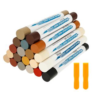 가구 보수 및 수리용 20색 가구 필러 스틱, 흠집, 구멍, 라미네이트 제거용 목재 크레용 마커