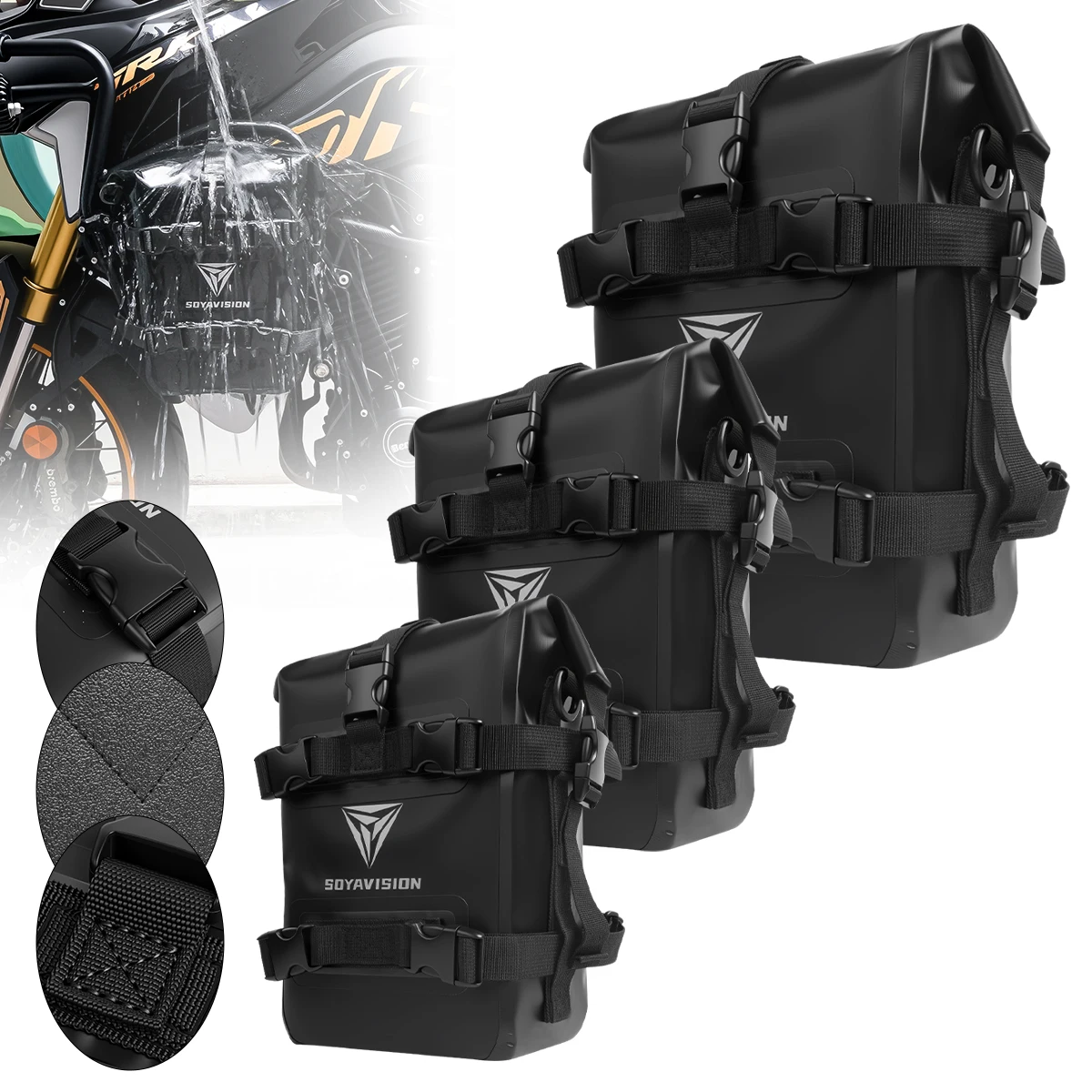 야마하 테네레 700 혼다 NC750X CB500X 오토바이 사이드 프레임 크래시 바 가방 도구 보관 가방용 8L 10L 12L 방수 범퍼 가방