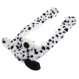 동물 모자 달마시안 디자인 움직이는 귀 변형 가능한 비니 스카프 따뜻한 방풍 겨울 어린이 성인 코스튬 파티 할로윈