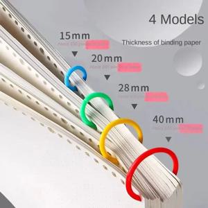 플라스틱 링 바인더 DIY 앨범, 원형 느슨한 잎 책 고리, 오프닝 사무실 바인딩 용품, 사진 앨범, 15mm, 50 개