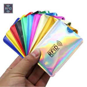 10pcs 안티 Rfid 신용 카드 홀더 차단 리더 잠금 차단기 은행 카드 수호자 차폐 가방 다채로운 도난 방지 카드 케이스