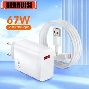 67W USB 충전기 고속 충전기 퀵 차지 6A 타입 C 케이블 샤오미 포코 아이폰용 EU/US/UK 플러그 표준 충전 어댑터