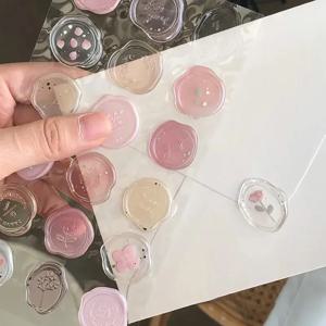 18pcs, 빈티지 왁스 인감 스탬프 스티커, DIY Scrapbooking 저널 플래너 장식 편지지 봉투 씰링 태그