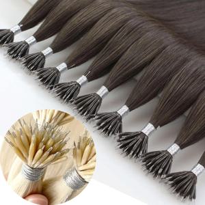 최대 레미 헤어 나노 링 팁 마이크로 비즈 리얼 레미 천연 유럽 인간 헤어 익스텐션 하이라이트 18 - 30인치 100% 인간 헤어