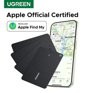 UGREEN 스마트 블루투스 트래커 카드 및 물품 로케이터, Apple Find My 앱 포함, 수하물 태그 여권 찾기, iOS 전용