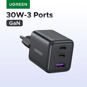 UGREEN 30W GaN 충전기 PD 3.0 QC4.0 USB C 충전기, 아이폰 16, 15, 14 프로, 삼성 S25, 샤오미 태블릿, 아이패드 에어 프로 휴대폰 충전기