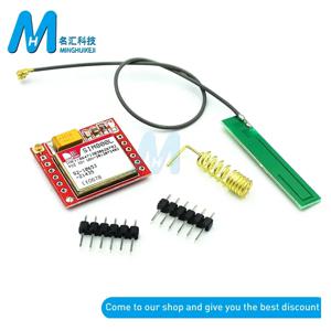 가장 작은 SIM800L GPRS GSM 모듈 MicroSIM 카드 코어 보드 쿼드 밴드 TTL 직렬 포트 및 SIM800L 안테나 + PCB