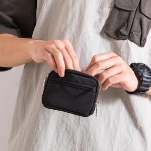 슬림 스타일 방수 나일론 소형 지갑, 다기능 카드 홀더, 열쇠 고리, 여성용 동전 지갑