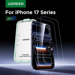 UGREEN 아이폰 17 Pro Max 강화유리 스크린 보호필름 2개, 아이폰 16 Plus 강화유리, 아이폰 15 14 13 12 HD 필름 16pro