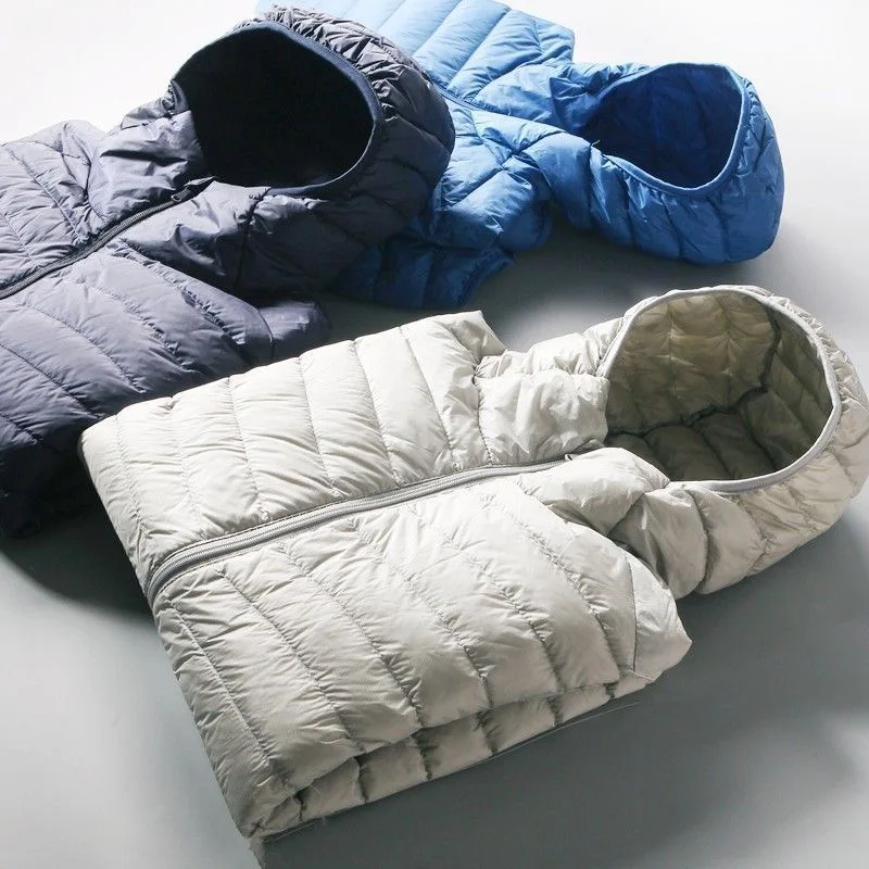 Tagkita 청소년 캐주얼 경량 패딩 재킷 후드 스탠드 칼라 보온 아우터 폴리에스테르 섬유 필파워 짧은 지퍼