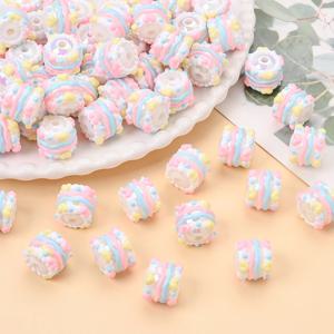 10개 16mm 컬러풀 레진 비즈 아기 이갈이용 비즈 펜던트 체인 목걸이 액세서리 유아용 씹기 장난감