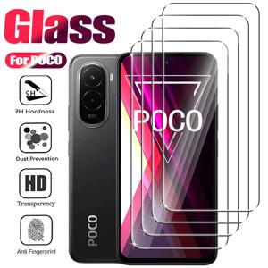 1-4개 강화유리 POCO X7 X6 X5 Pro X4 X3 GT 화면 보호기 샤오미 POCO M7 Plus M5 M4 M3 M6 Pro 4G 5G 유리