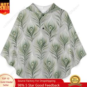 아늑한 플란넬 담요 스웨터, 우아한 공작 깃털 오버사이즈 후드티(포켓 포함) 어린이 및 청소년용