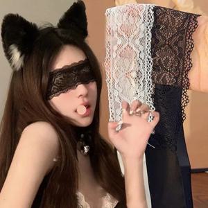 여성용 섹시 레이스 아이 마스크 귀걸이 머리핀 눈가리개 컷아웃 패치 이국적인 의상 스타일 의류 여성용 홀로우 코스프레 게임