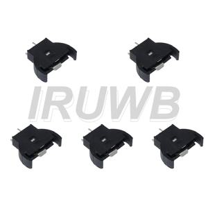 5개입 블랙 플라스틱 3핀 CR2032 2032 3V 반원형 셀 코인 배터리 소켓 홀더 케이스 모듈 배터리 박스 수직 인라인