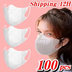100pcs3D 입체 일회용 보호 마스크-야외, 가정, 통근, 사무실, 학교, 남녀공용 고가치.
