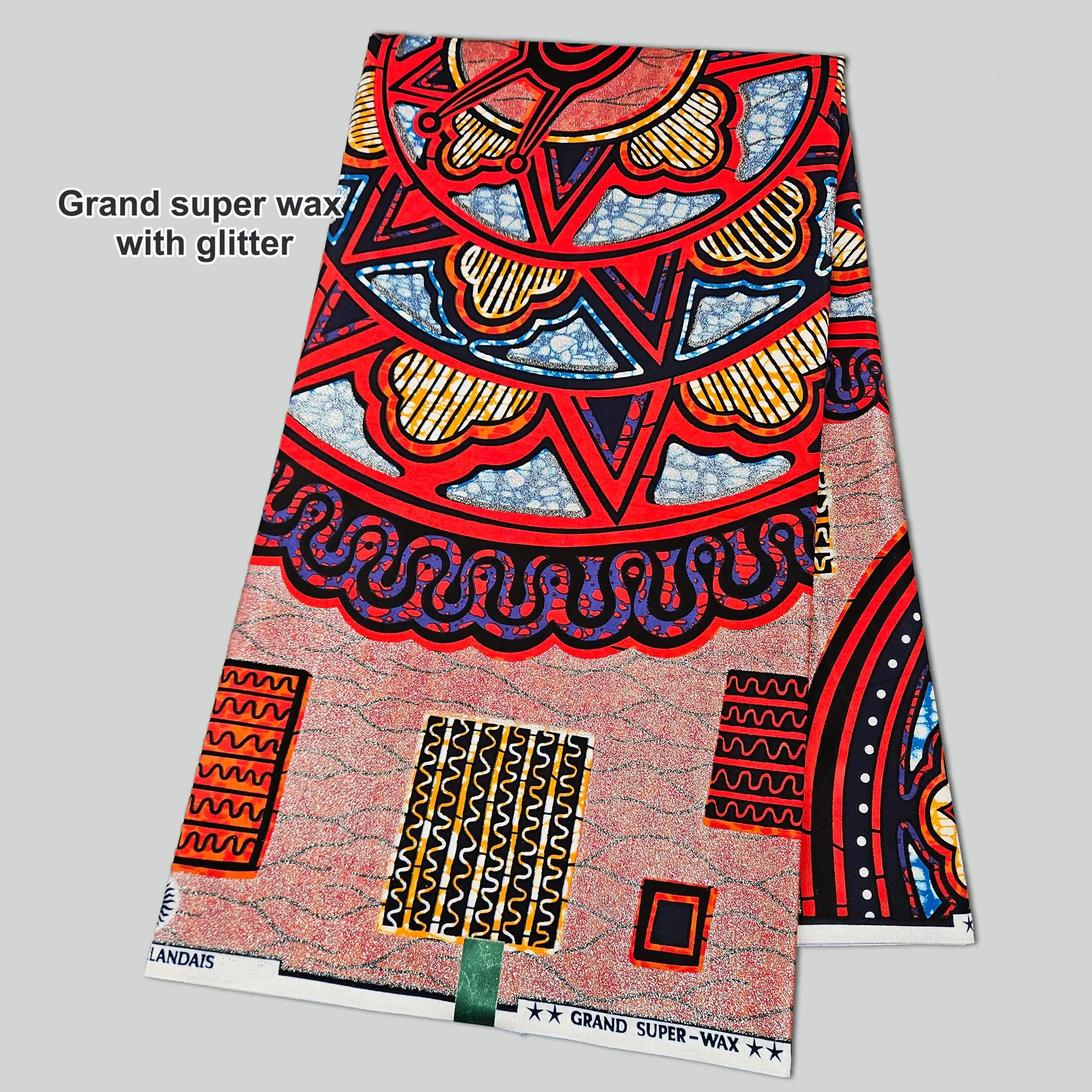 신상품 그랜드 슈퍼 홀란다이즈 왁스 원단, 오리지널 슈퍼 더치 왁스 (글리터 포함), 6야드, 파티, 결혼식, 장식용