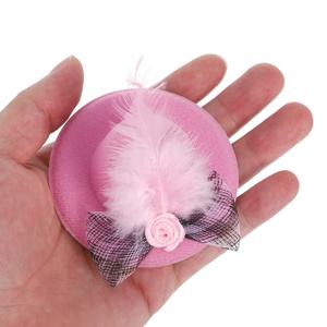 5Pcs 미니 탑 모자 공예품을위한 경량 통기성 헤어 액세서리 인형 집 미니어처 모자 티 파티 장식