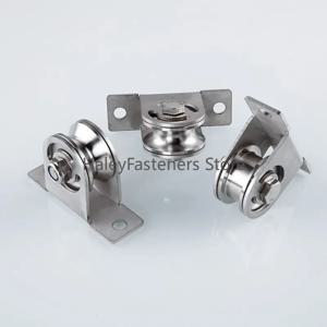 2/4PCS 스테인레스 스틸 풀리 블록 키트 사일런트 풀리 헤비 듀티 고정 풀리 분리형 로딩 176 Lb 리프팅 휠 도구