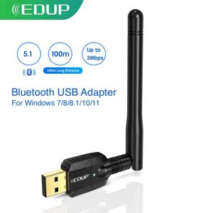 EDUP B3536 100M Bluetooth 어댑터 USB Bluetooth 5.1 PC 및 데스크탑 오디오 무선 마우스 어댑터 용 무선 수신기 전송