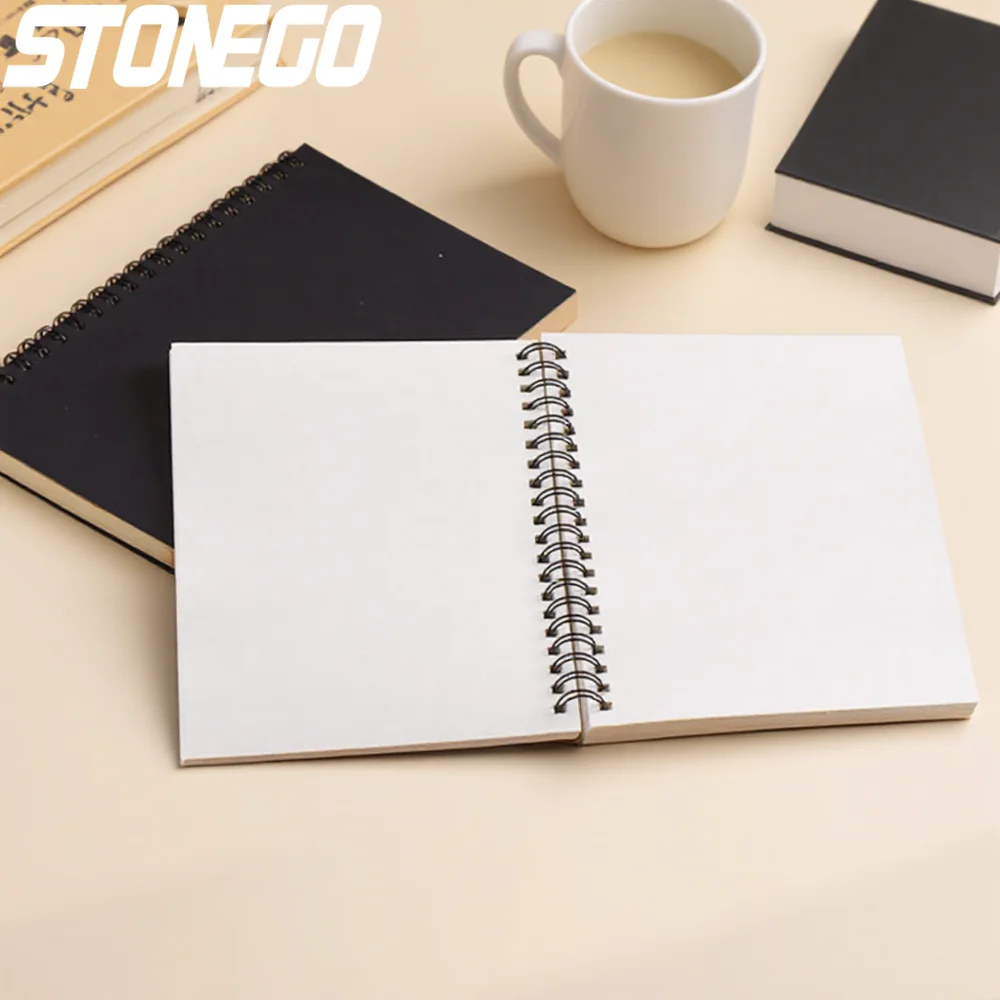 창의적인 레트로 크라프트 종이 스케치북 빈 낙서 노트 다이어리 코일 북 예술가용 도매 고품질