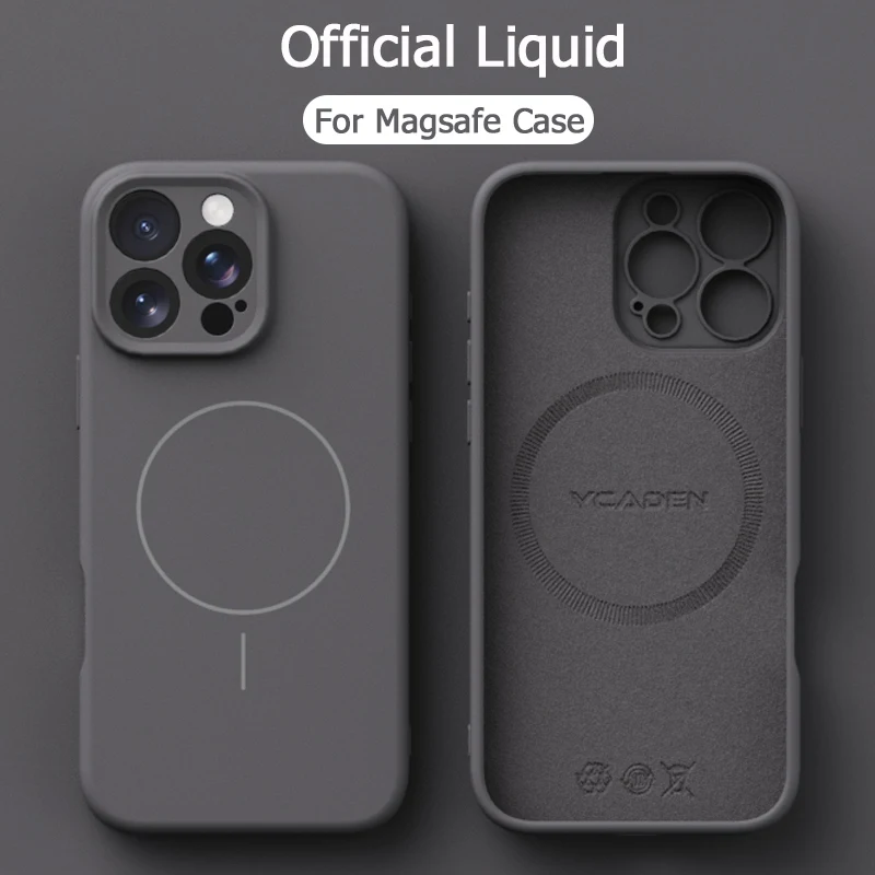 Magsafe 무선 충전 자기 케이스 용 기존 액체 연질 실리콘 iPhone 16 Plus 15 14 13 12 Pro Max 11 커버