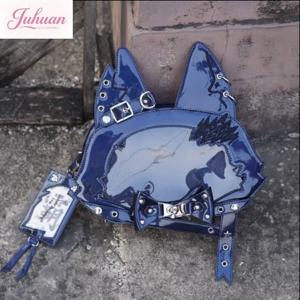 애니메이션 휴대용 Itabag Y2k JK Kawaii 로리타 코스프레 귀여운 고양이는 세계를 지배합니다 고양이 소녀 경사 어깨 레이저 페인트 피부 Itabag