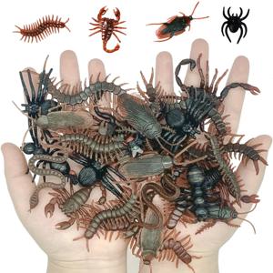 10개 시뮬레이션 벌레 장난감 재미있는 장난감 바퀴벌레 거미 백발이 전갈 플라스틱 어린이 장난 벌레 무서운 장난 소품 어린이용 TMZ