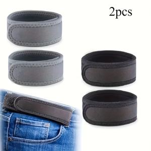 2팩 복부 조임 벨트 - 신축성 있는 조절 가능한 허리밴드, 청바지와 바지에 적합, 편안하고 편리함