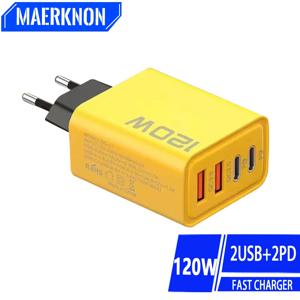 총 120W USB 충전기 4 포트 유형 C PD iPhone 용 고속 충전 전화 충전기 어댑터 Samsung Xiaomi EU/US 플러그 벽 충전기