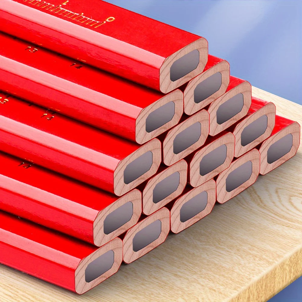 10pcs 목수 연필, 검은 리필 굵은, 타원형 연필 마킹 도구 목수 연필 연필 마커