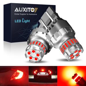 AUXITO 2Pcs T20 7443 LED 브레이크 라이트 W21W W21/5W 7440 LED 전구 오류 없음 스트로브 플래시 빨간색 흰색 백업 역방향 DRL 주차 조명
