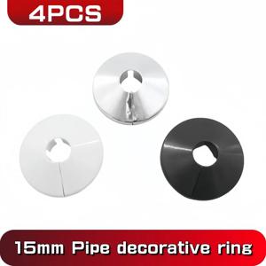 4PCS 15mm 라디에이터 파이프 칼라 커버 바닥 장식 라디에이터 Escutcheon 물 파이프 커버 벽 덕트 수도꼭지 액세서리