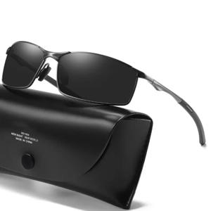 광변색 편광 선글라스 남성용, 금속 사각 안경, 운전용 선글라스, UV400 야외 스포츠 사이클링 고글