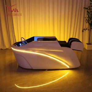 살롱 헤드 스파 인조가죽 헤드 테라피 베드 자동 마사지 샴푸 베드