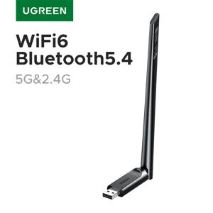UGREEN WiFi 블루투스 어댑터 AX900 BT5.4 데스크탑 PC 노트북 액세서리 6dBi 안테나 용 5G 및 2.4G 듀얼 밴드 WiFi6 동글 어댑터