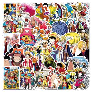 50PCS 원피스 Luffy 스티커 애니메이션 데칼 장난감 DIY 노트북 오토바이 스케이트 보드 전화 방수 만화 스티커 팩